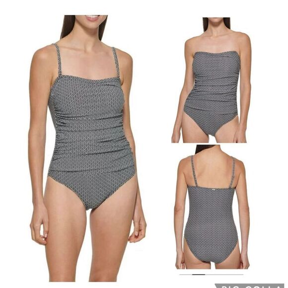 DKNY Ladies Swimsuit in Bandeau Maillot - Picture 1 of 9